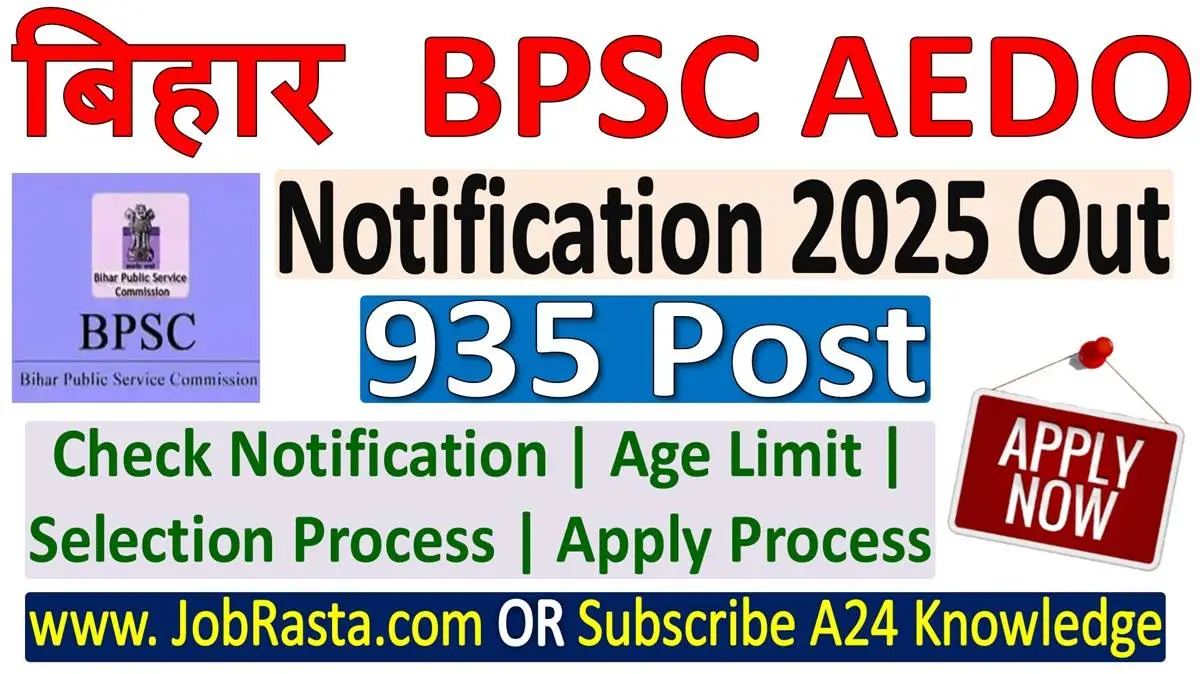 Bihar BPSC AEDO Recruitment 2025 Notification