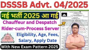 DSSSB Vacancy 2025 Notification