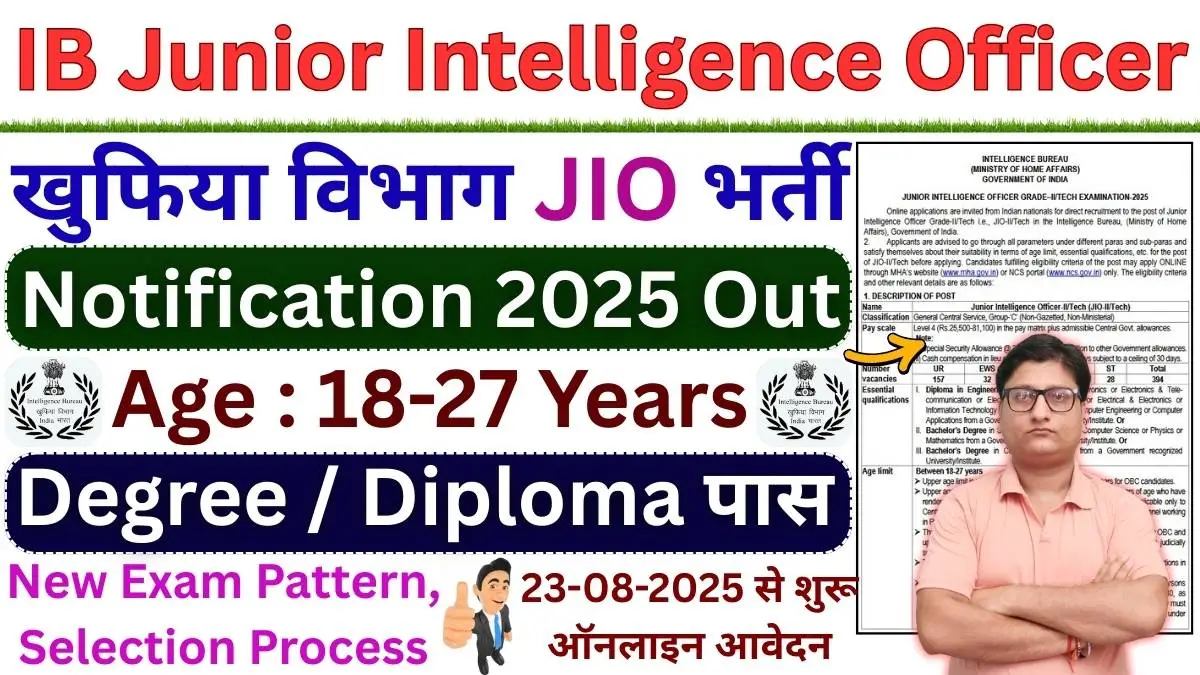 IB JIO Recruitment 2025 Notification