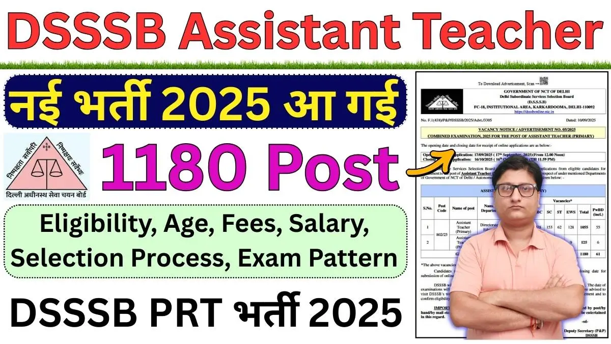 DSSSB PRT Recruitment 2025