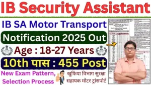 IB Security Assistant Motor Transport Recruitment 2025