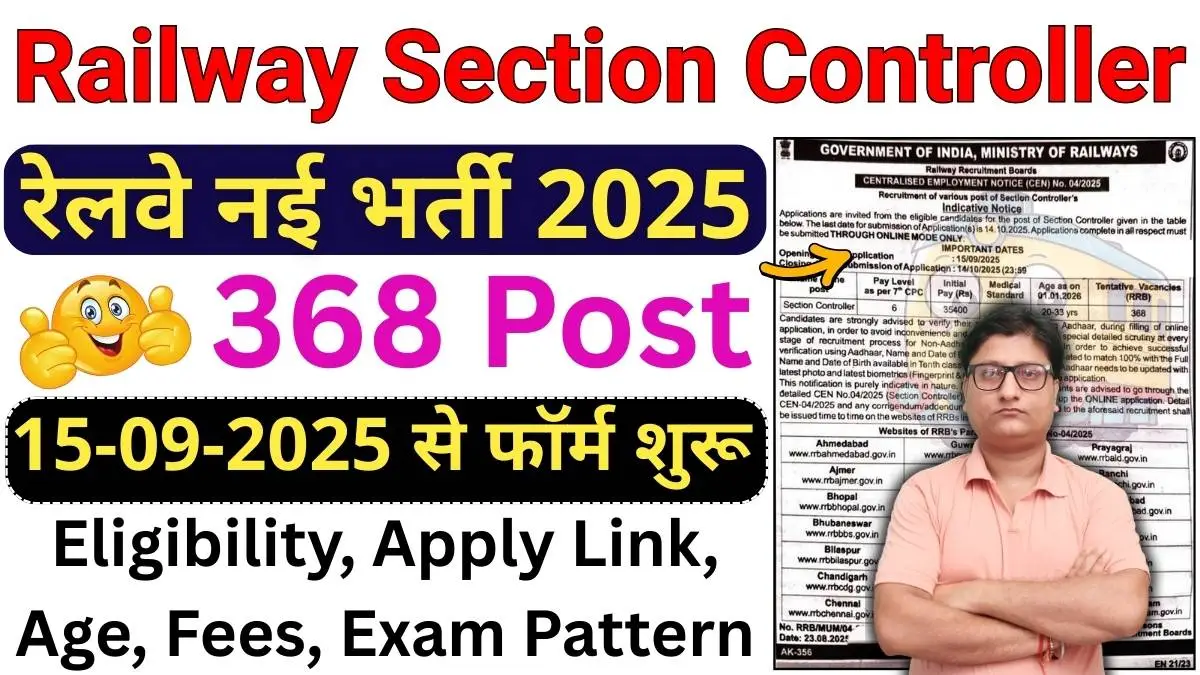 RRB Section Controller Recruitment 2025