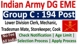 Army DG EME Group C Recruitment 2025