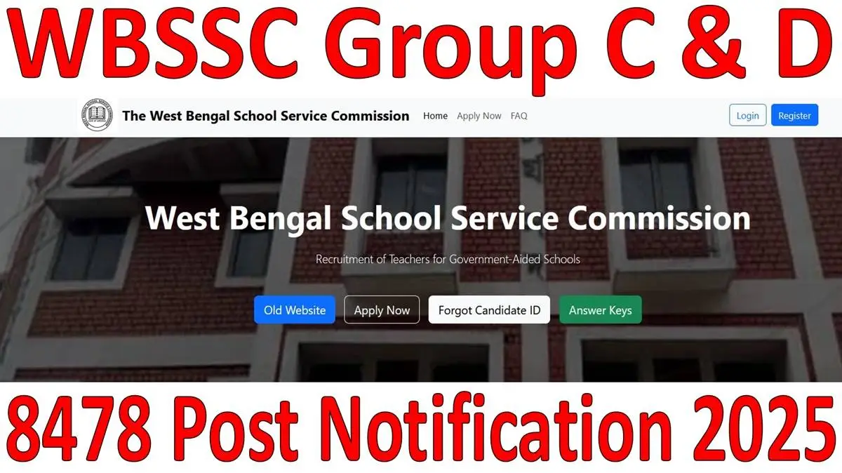 WBSSC SLST NTS Group C & D Recruitment