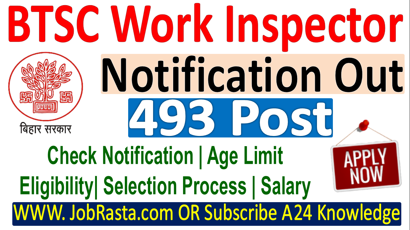BTSC Work Inspector Mechanical Recruitment 2025