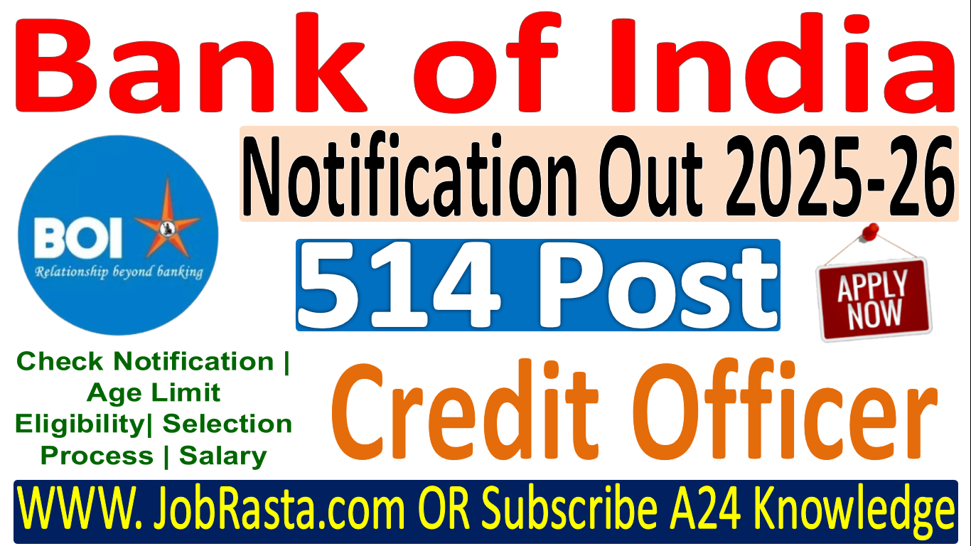 Bank of India Credit Officer Recruitment 2025-26