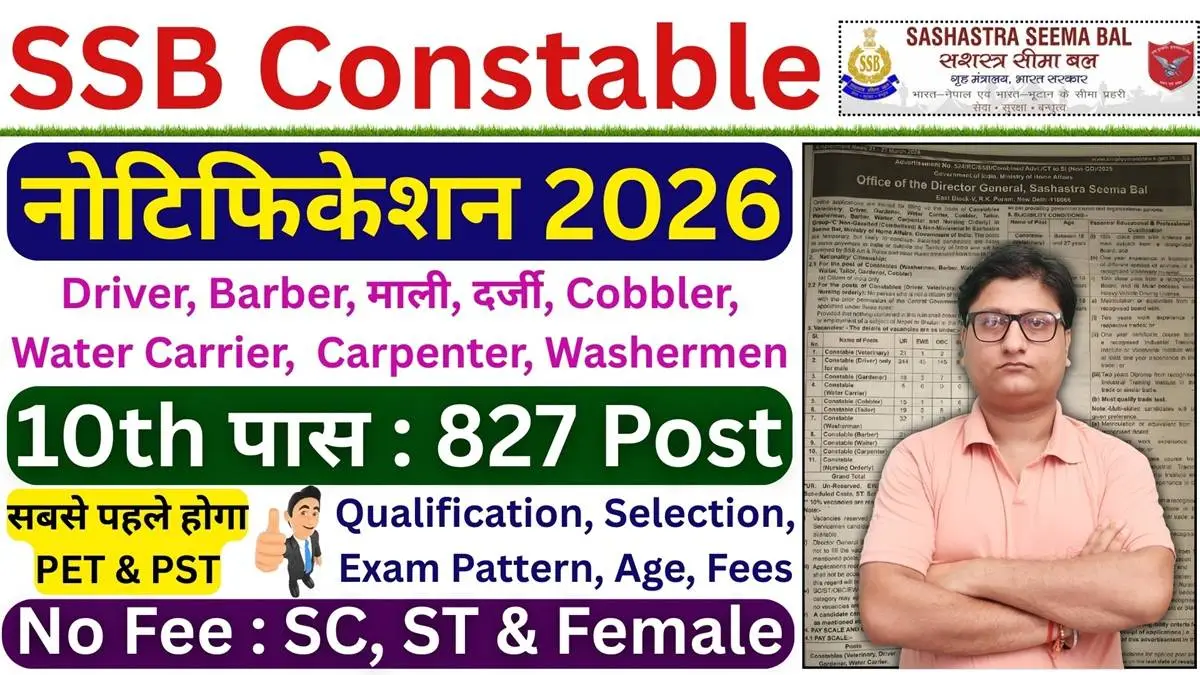 SSB Constable Tradesman & Driver Recruitment