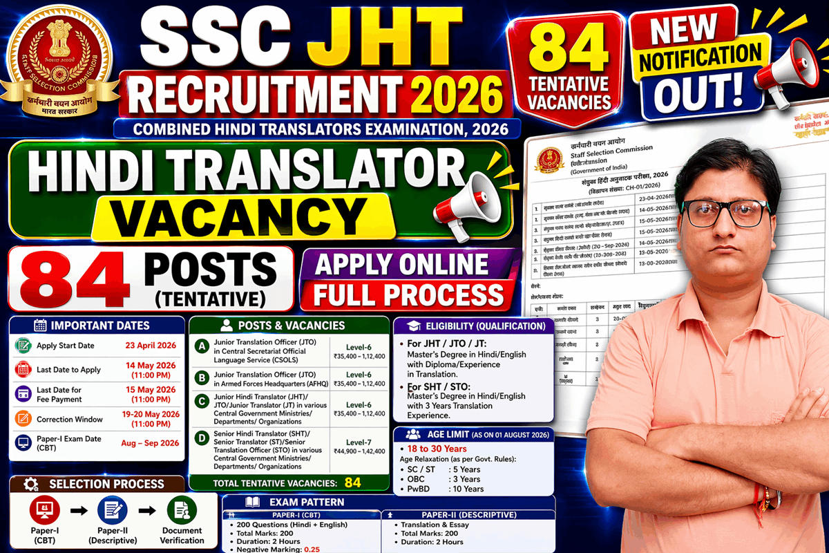 SSC JHT Recruitment