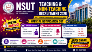 NSUT Teaching and Non-Teaching Recruitment 2026