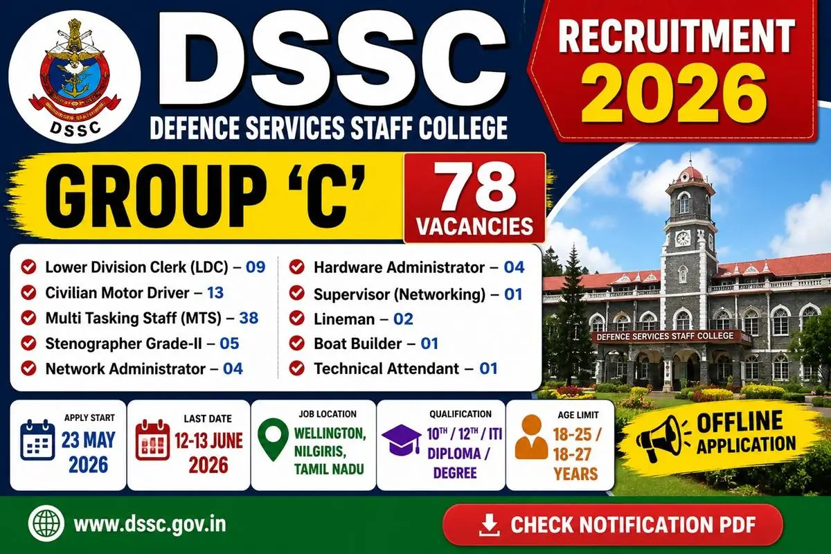 DSSC Recruitment 2026 Notification
