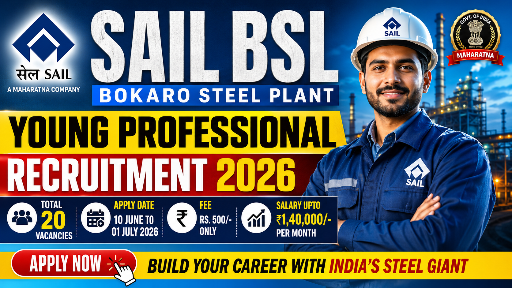 SAIL BSL Young Professional Recruitment 2026