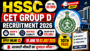 HSSC CET Group D Recruitment 2026