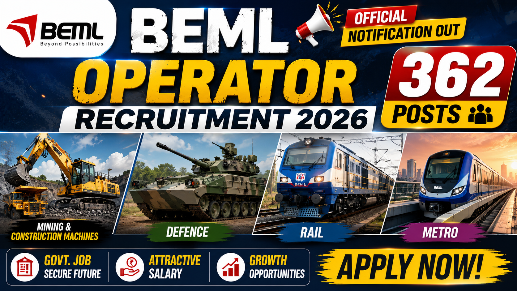 BEML Operator Recruitment 2026