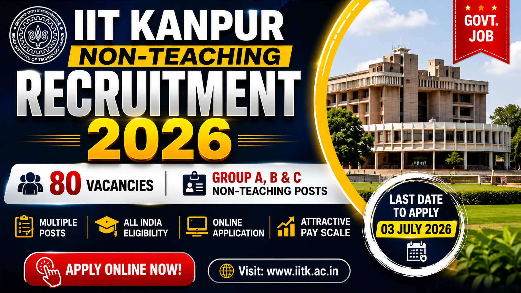 IIT Kanpur Non-Teaching Recruitment 2026