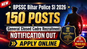 BPSSC Bihar Police SI General Closed Cadre Recruitment 2026