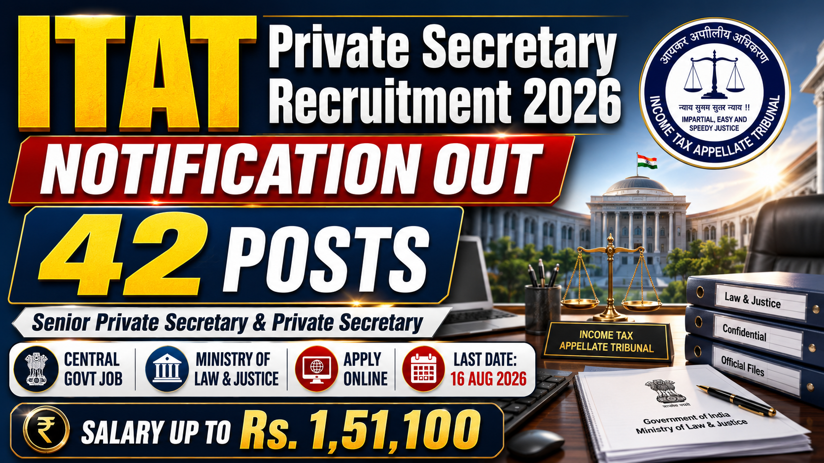 ITAT Private Secretary Recruitment 2026