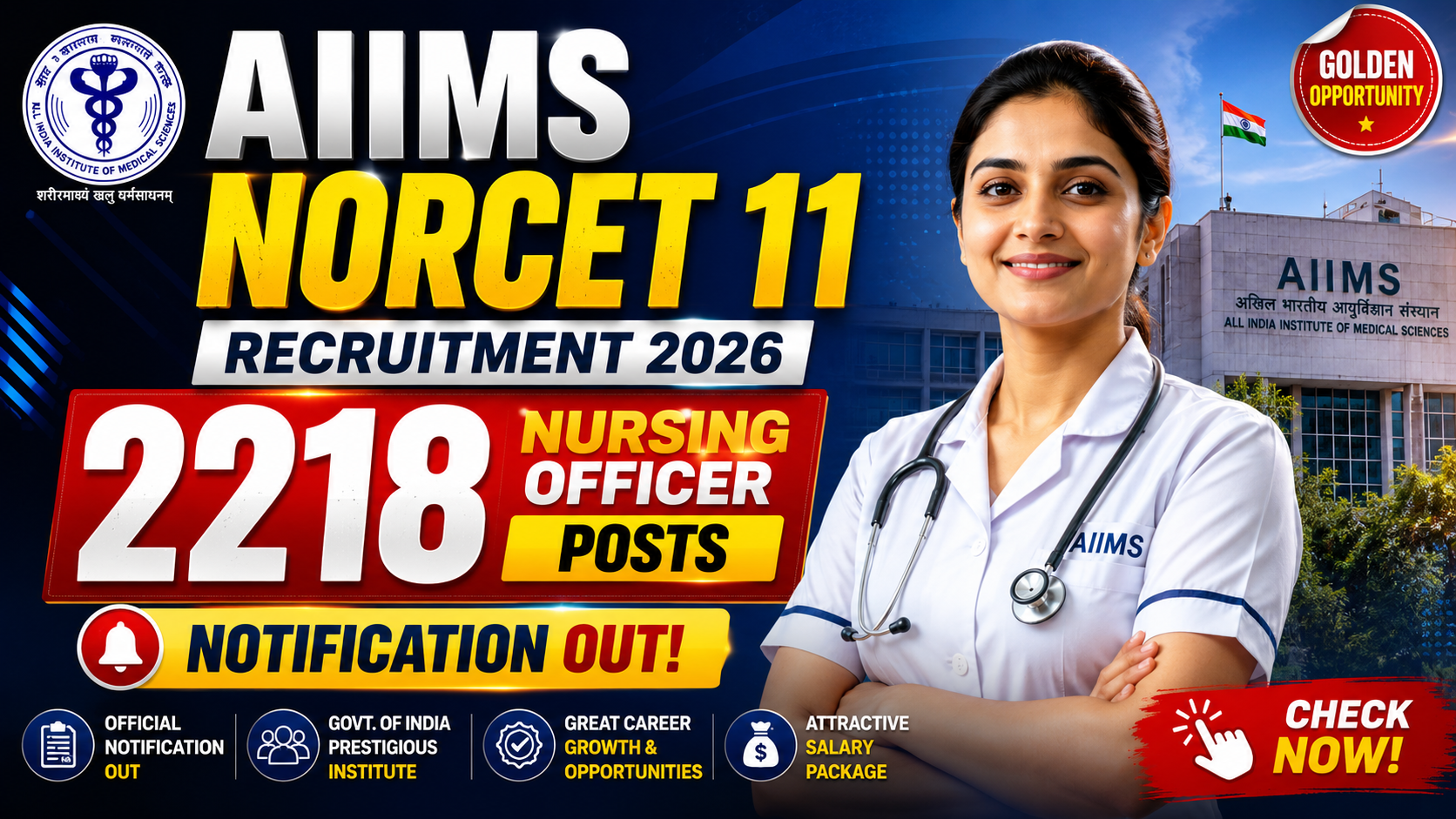 AIIMS NORCET 11 Recruitment 2026