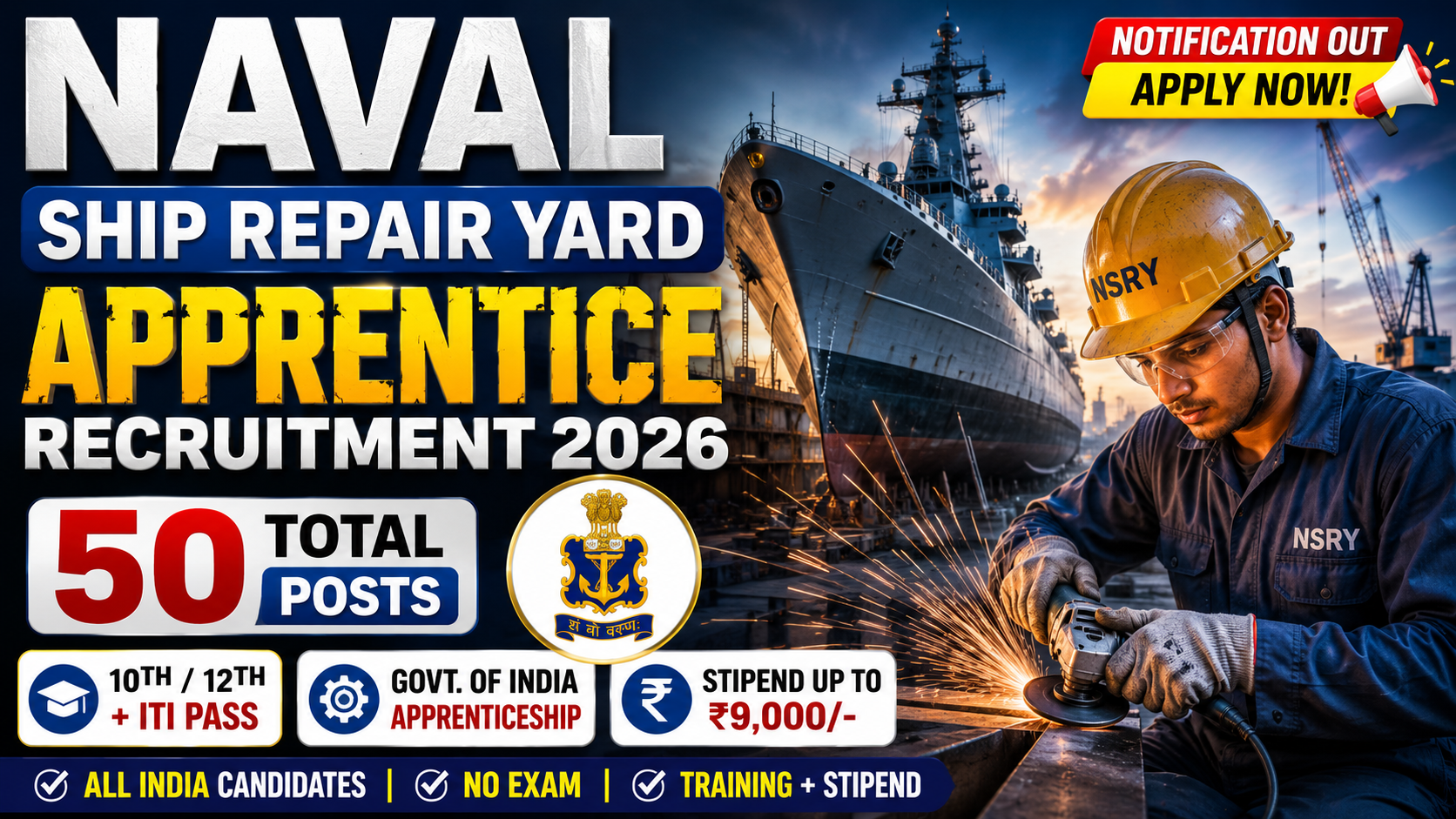 Naval Ship Repair Yard Apprentice Recruitment 2026