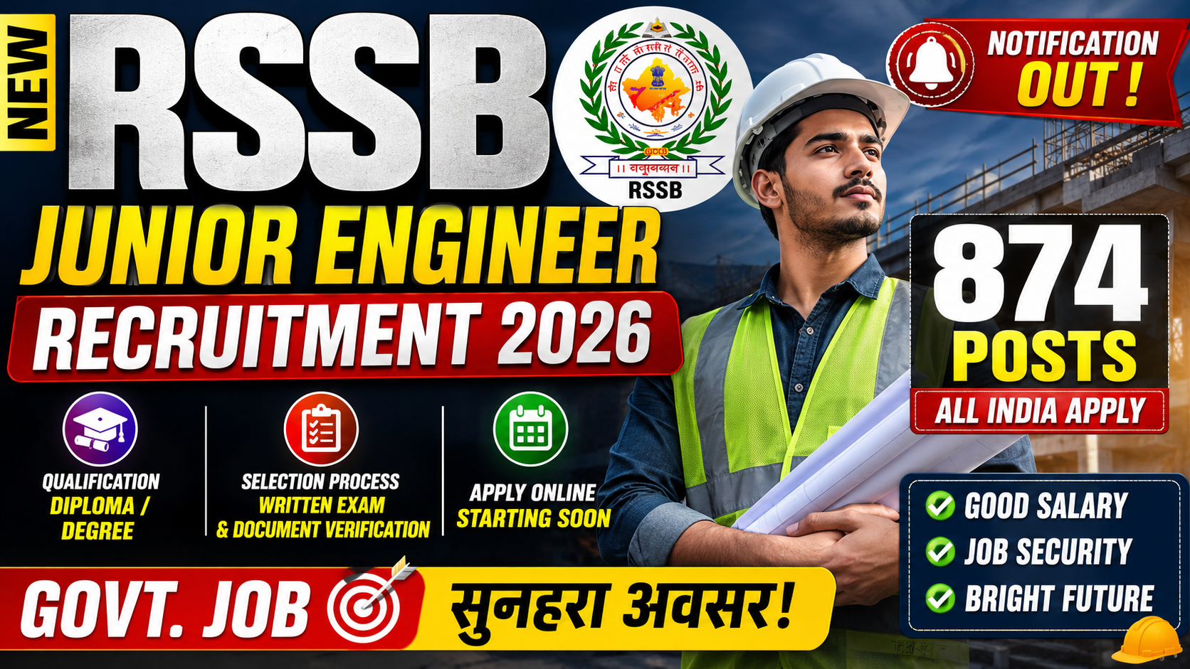 RSSB Junior Engineer Recruitment 2026
