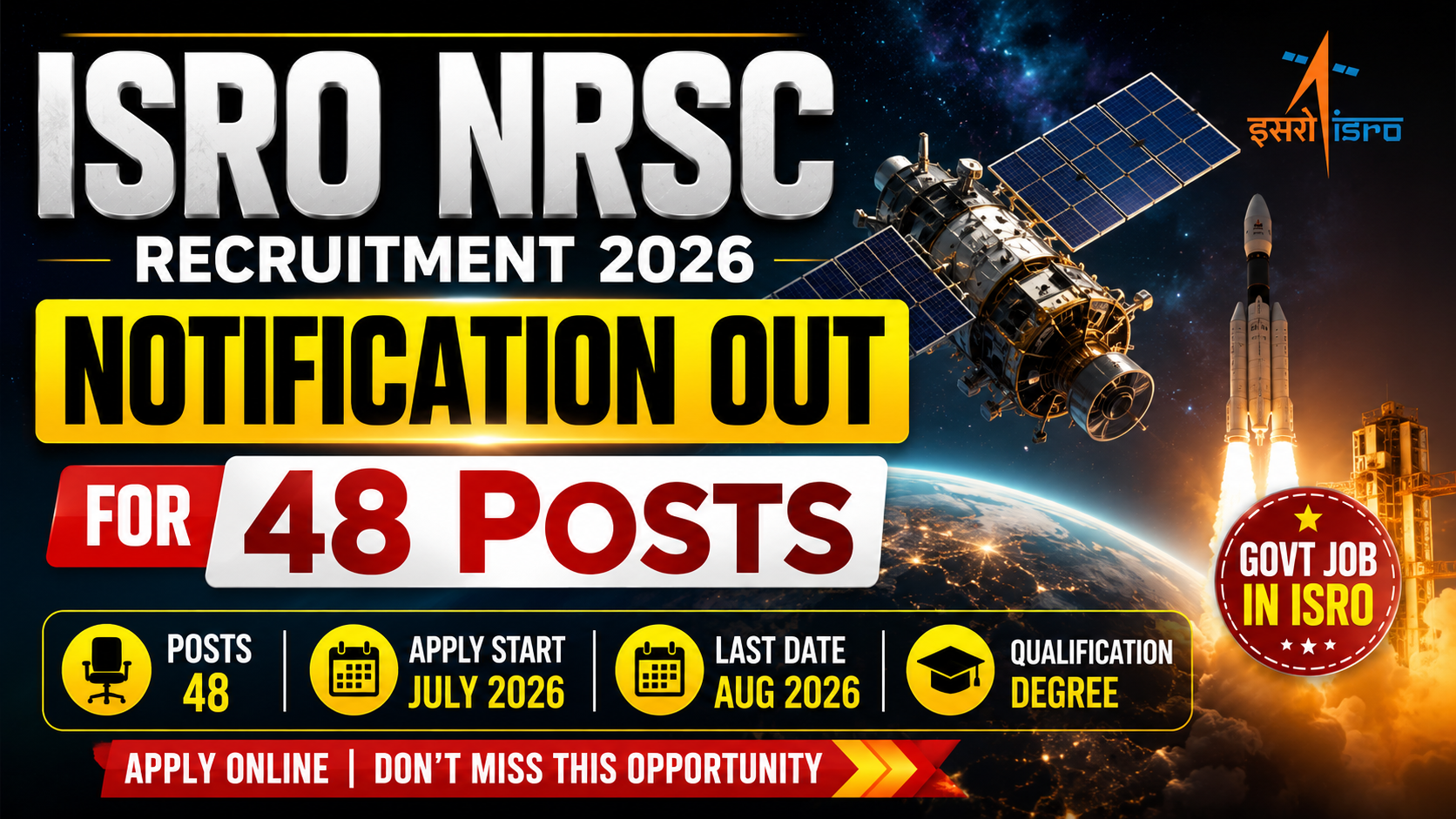 ISRO NRSC Recruitment 2026